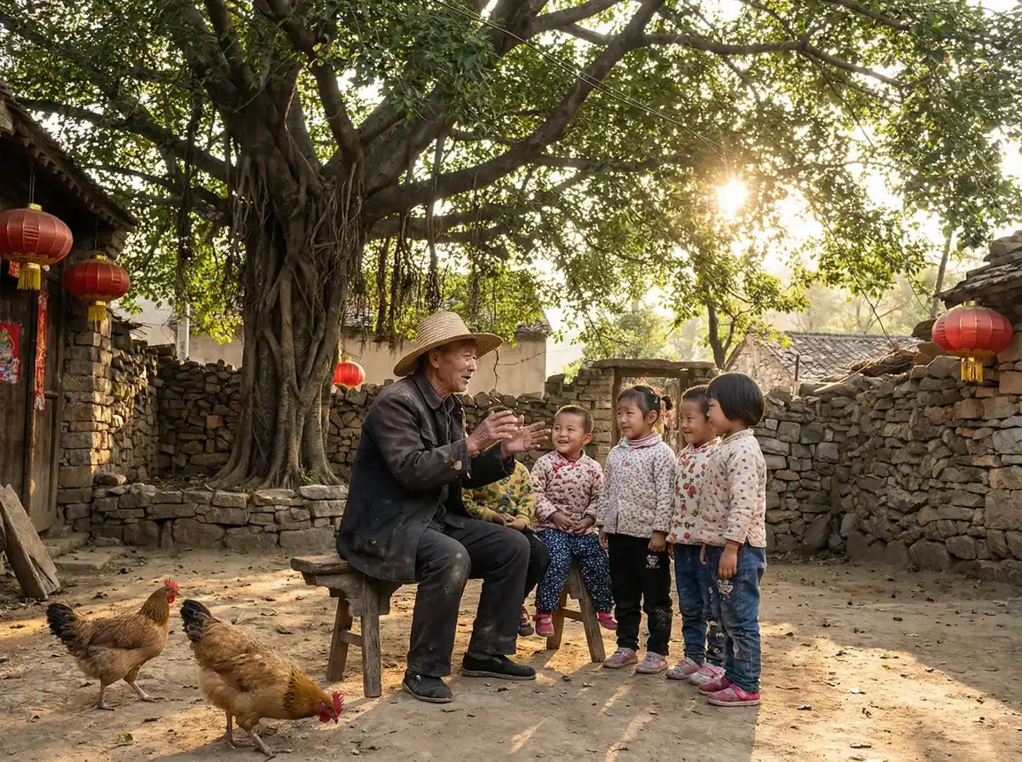 老人在大榕树下给孩子们讲故事 - 啦啦啦在线视频免费观看高清中文 乡村记忆